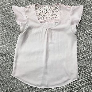 Live 4 Truth | Dusky Lavender Ruffle Cap-Sleeve Blouse with Lace Detailing